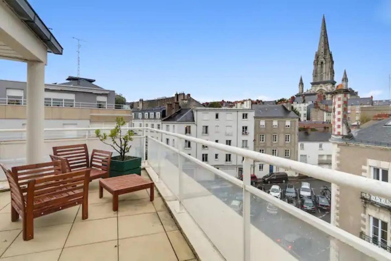 Bright Apartment With Large Terrace Nantes Exterior foto